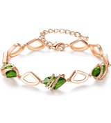 Wish Stone Link Charm Bracelet with Birthstone Crystals, 7"+2"