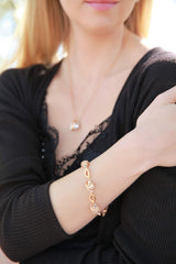 Wish Stone Link Charm Bracelet with Birthstone Crystals, 7"+2"