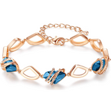 Wish Stone Link Charm Bracelet with Birthstone Crystals, 7"+2"
