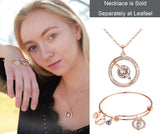 Zodiac Constellation Expandable Bangle Bracelet with Crystal Charm, Rose Gold Plated, 7"