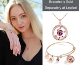 Zodiac Constellation Expandable Bangle Bracelet with Crystal Charm, Rose Gold Plated, 7"