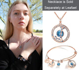Zodiac Constellation Expandable Bangle Bracelet with Crystal Charm, Rose Gold Plated, 7"