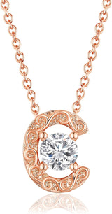 Personalized Initial Letter Pendant Necklace, Rose Gold Plated, A-Z, 16"+2"