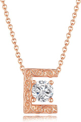 Personalized Initial Letter Pendant Necklace, Rose Gold Plated, A-Z, 16"+2"