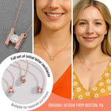 Personalized Initial Letter Pendant Necklace, Rose Gold Plated, A-Z, 16"+2"