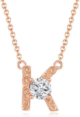 Personalized Initial Letter Pendant Necklace, Rose Gold Plated, A-Z, 16"+2"