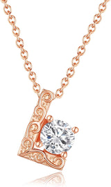 Personalized Initial Letter Pendant Necklace, Rose Gold Plated, A-Z, 16"+2"