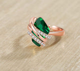 Wish Stone Adjustable Open Ring with Crystal, Rose Gold or Silver-Tone