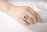 Wish Stone Adjustable Open Ring with Crystal, Rose Gold or Silver-Tone