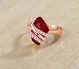 Wish Stone Adjustable Open Ring with Crystal, Rose Gold or Silver-Tone