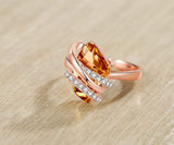 Wish Stone Adjustable Open Ring with Crystal, Rose Gold or Silver-Tone