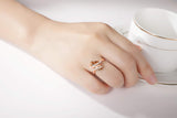 Wish Stone Adjustable Open Ring with Crystal, Rose Gold or Silver-Tone