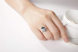 Wish Stone Adjustable Open Ring with Crystal, Rose Gold or Silver-Tone